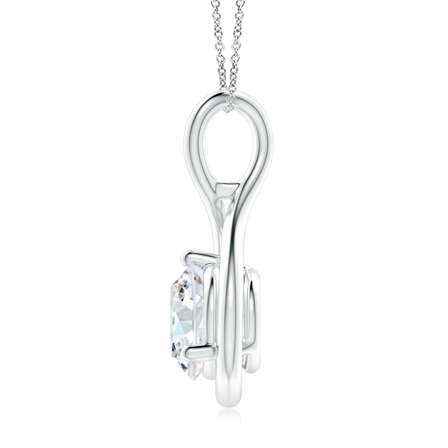 8mm FGVS Lab-Grown Solitaire Round Diamond Infinity Twist Pendant in White Gold