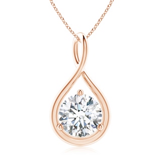 9.1mm FGVS Lab-Grown Solitaire Round Diamond Infinity Twist Pendant in 18K Rose Gold