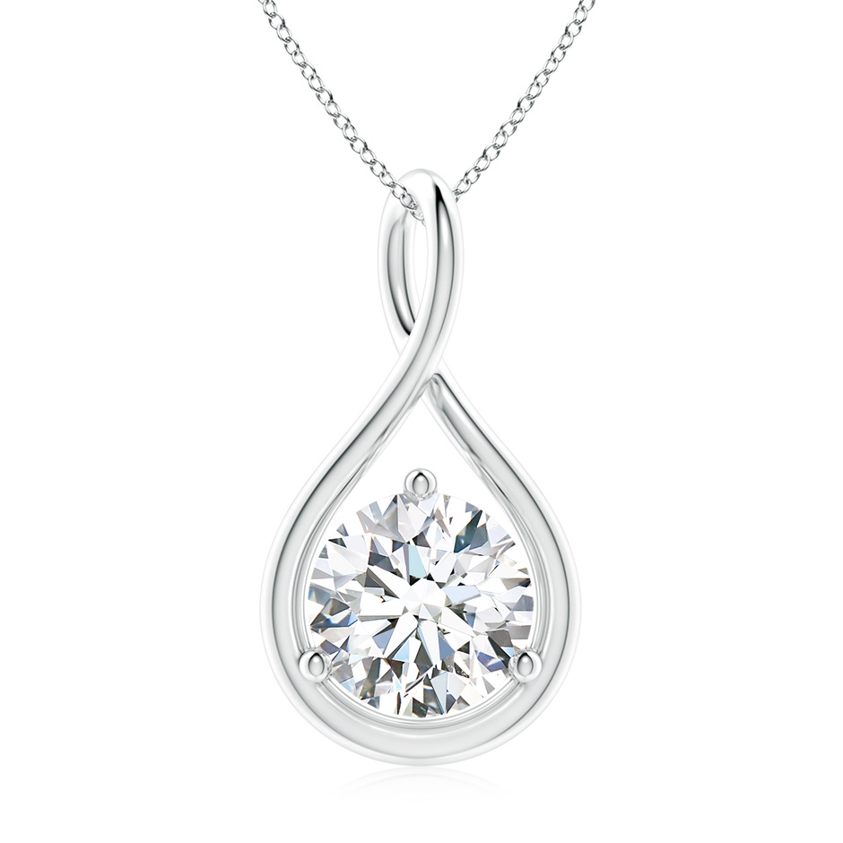9.1mm FGVS Lab-Grown Solitaire Round Diamond Infinity Twist Pendant in 18K White Gold 