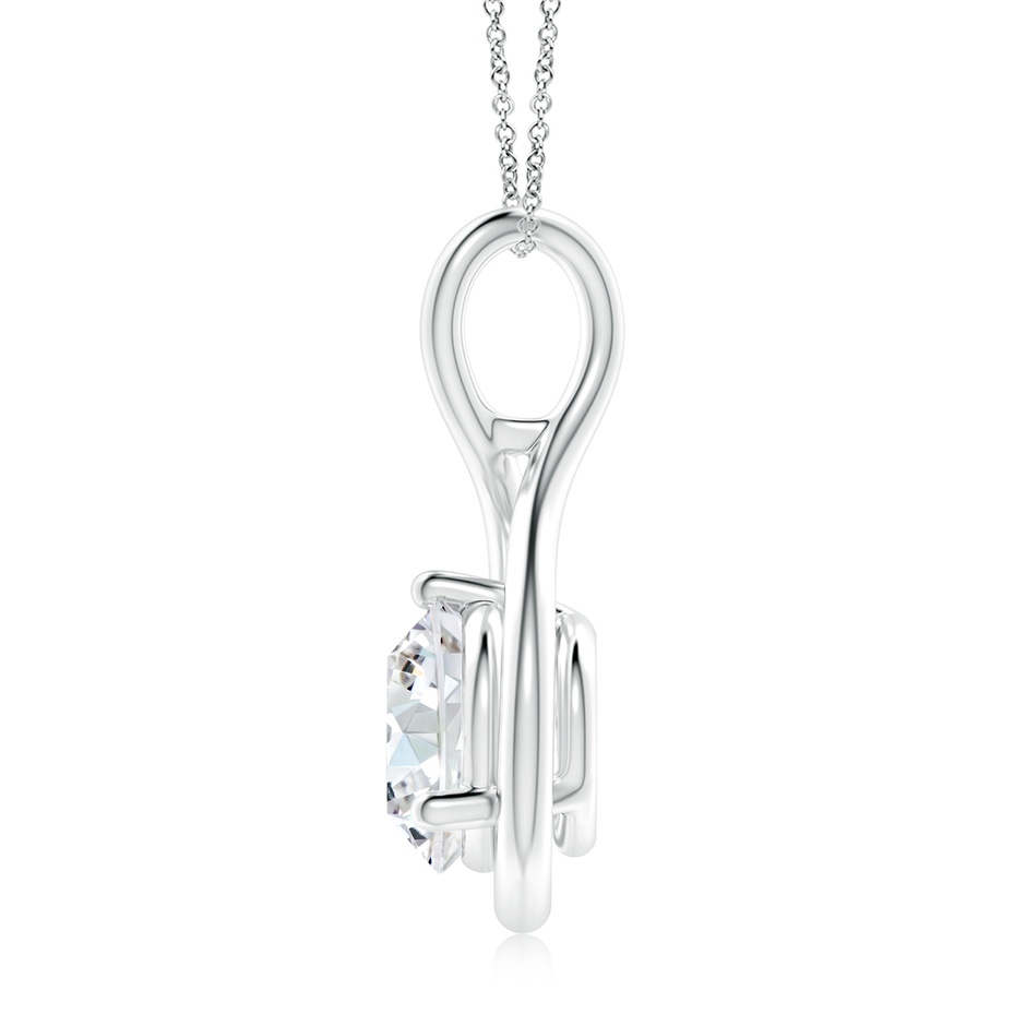 9.1mm FGVS Lab-Grown Solitaire Round Diamond Infinity Twist Pendant in 18K White Gold side 199