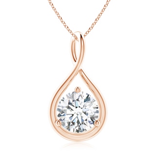 9.1mm FGVS Lab-Grown Solitaire Round Diamond Infinity Twist Pendant in Rose Gold