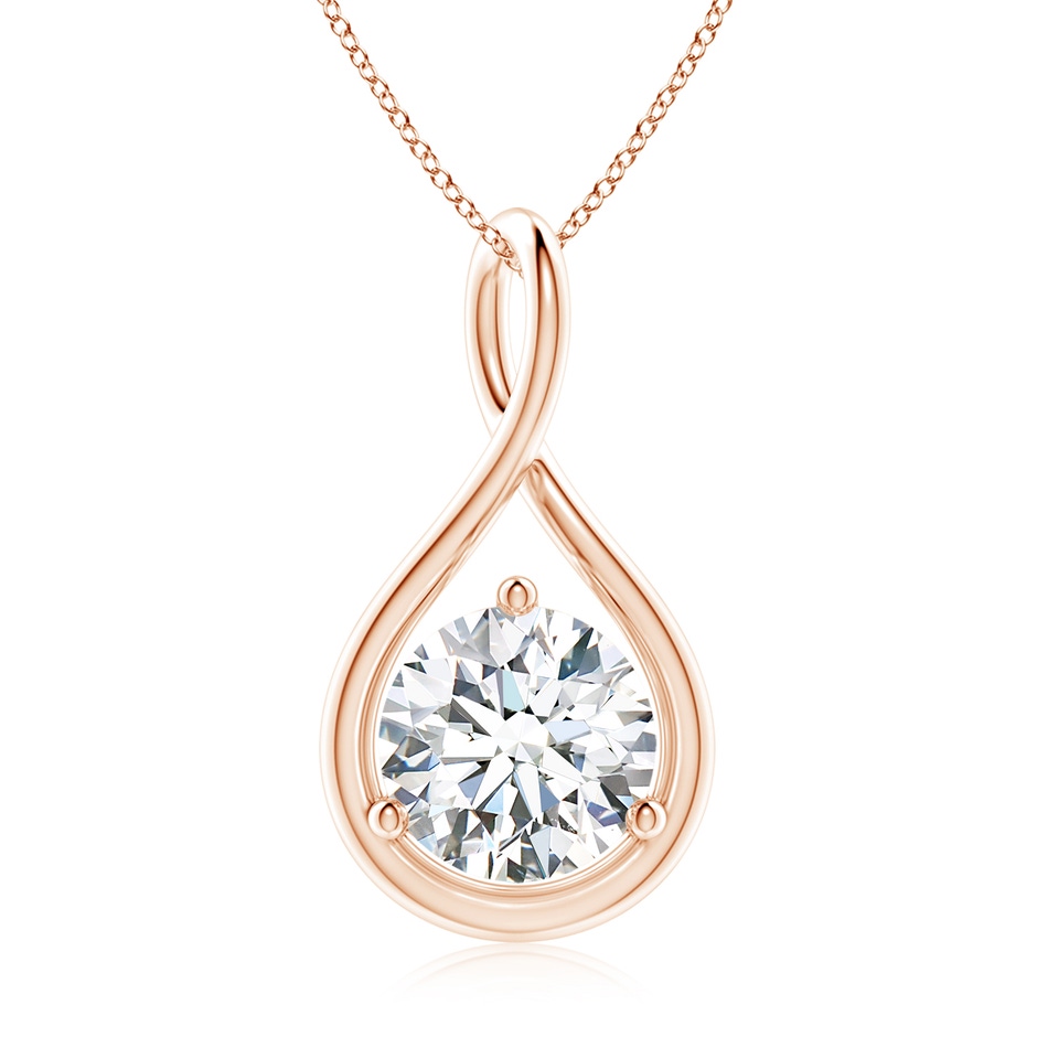 9.1mm FGVS Lab-Grown Solitaire Round Diamond Infinity Twist Pendant in Rose Gold 