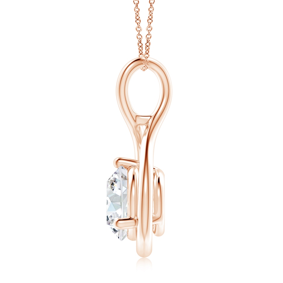 9.1mm FGVS Lab-Grown Solitaire Round Diamond Infinity Twist Pendant in Rose Gold side 199