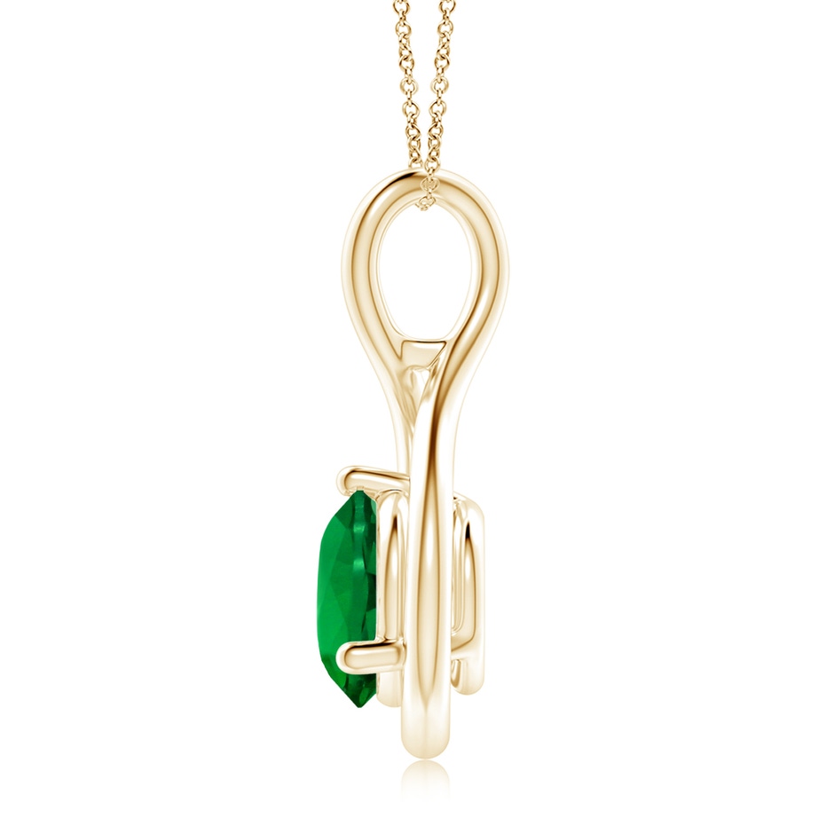 8mm Labgrown Lab-Grown Solitaire Round Emerald Infinity Twist Pendant in 9K Yellow Gold side 199