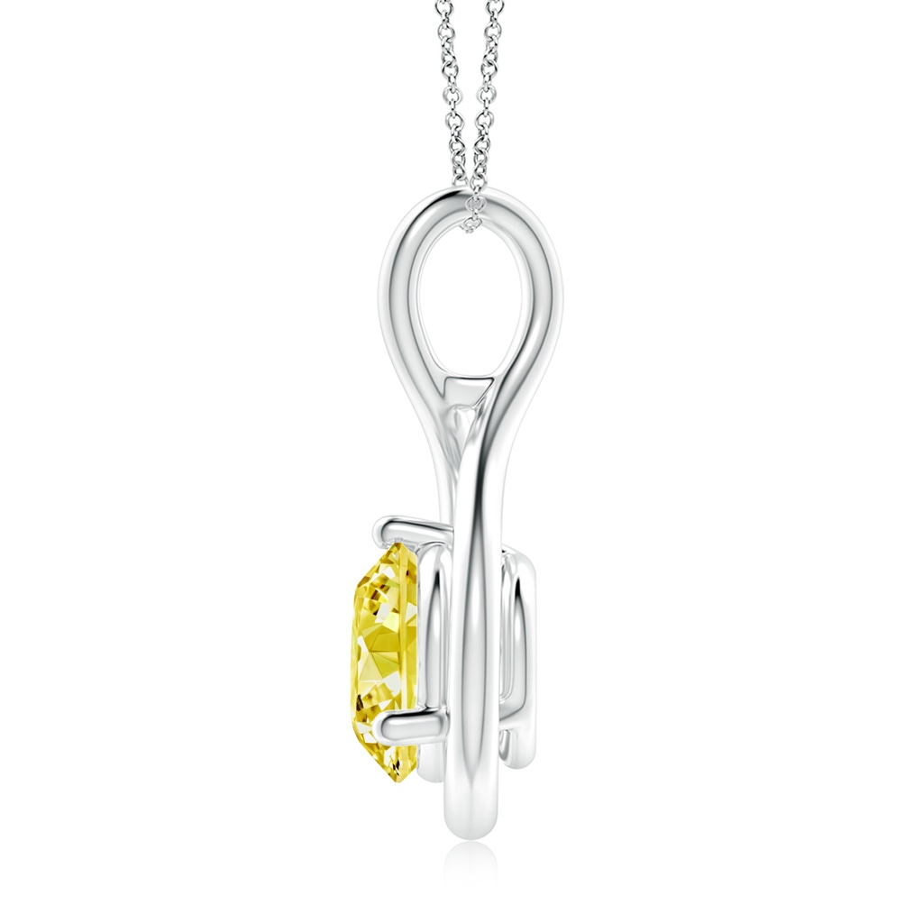 8mm Labgrown Solitaire Round Lab-Grown Fancy Intense Yellow Diamond Infinity Twist Pendant in White Gold - side 199