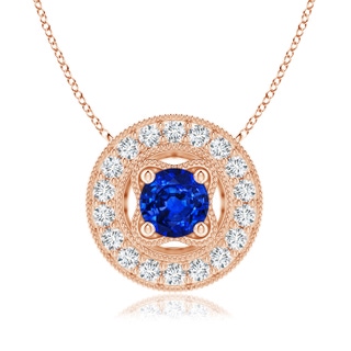 Round Lab-Grown Lab Grown Blue Sapphire