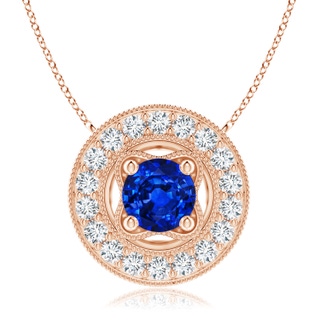 Round Lab-Grown Lab Grown Blue Sapphire