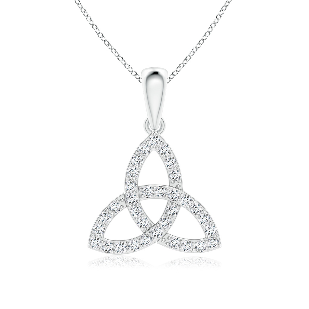 1.9mm FGVS Lab-Grown Celtic Trinity Knot Diamond Pendant in White Gold