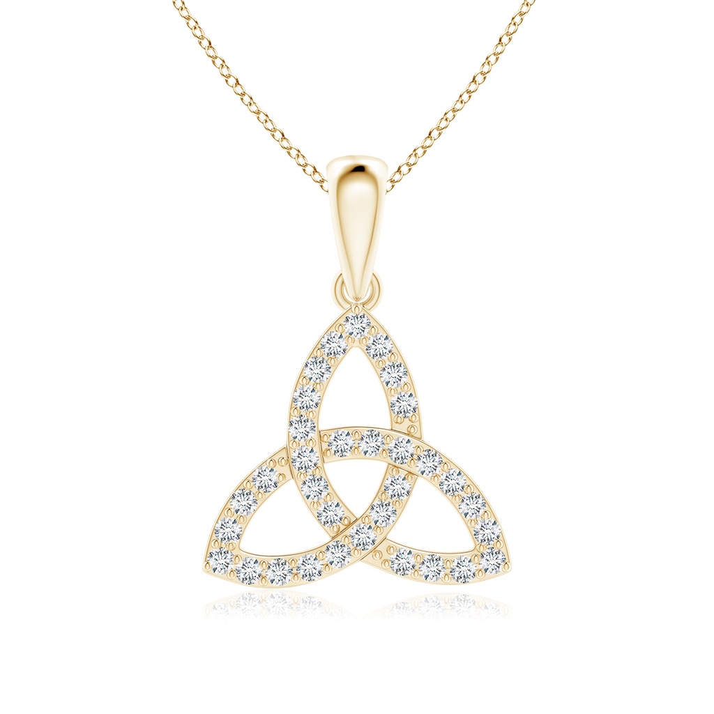 1.9mm FGVS Lab-Grown Celtic Trinity Knot Diamond Pendant in Yellow Gold