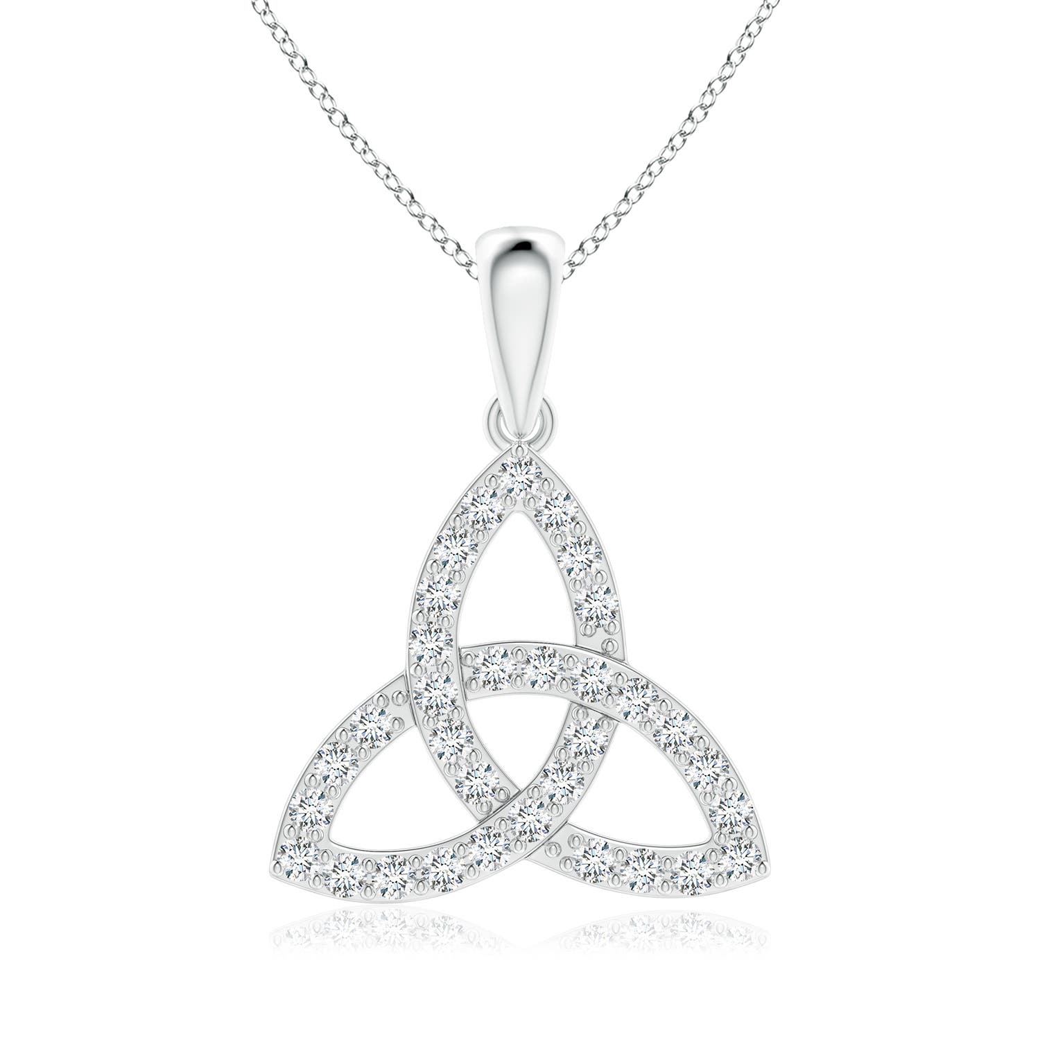 2.2mm FGVS Lab-Grown Celtic Trinity Knot Diamond Pendant in P950 Platinum