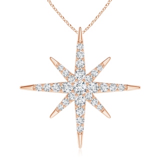 4.2mm FGVS Lab-Grown Diamond Eight-Point Starburst Pendant in Rose Gold