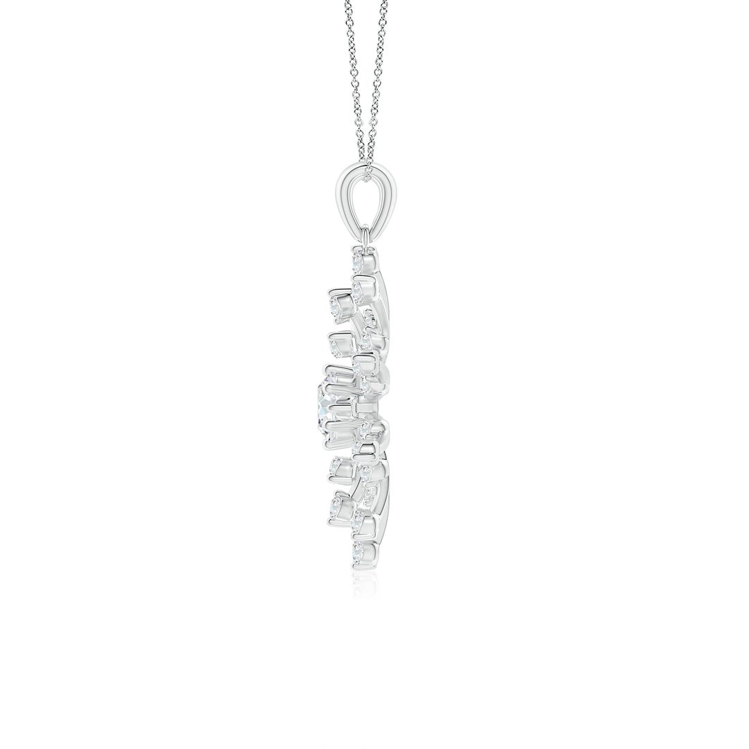 4.5mm FGVS Lab-Grown Prong-Set Diamond Sunburst Pendant in 18K White Gold - side 5