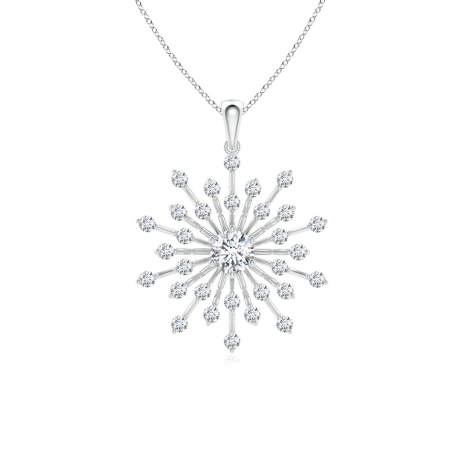 4.5mm FGVS Lab-Grown Prong-Set Diamond Sunburst Pendant in White Gold 