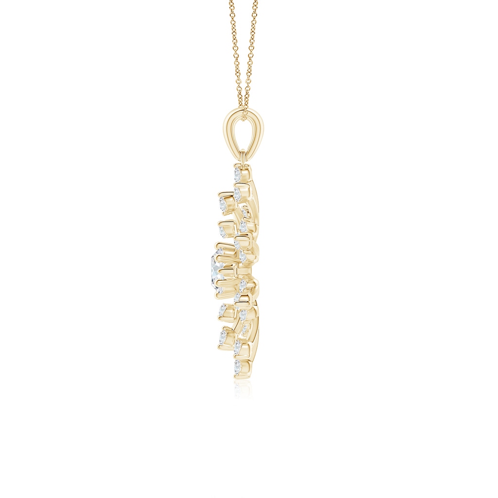 4.5mm FGVS Lab-Grown Prong-Set Diamond Sunburst Pendant in Yellow Gold - side 199