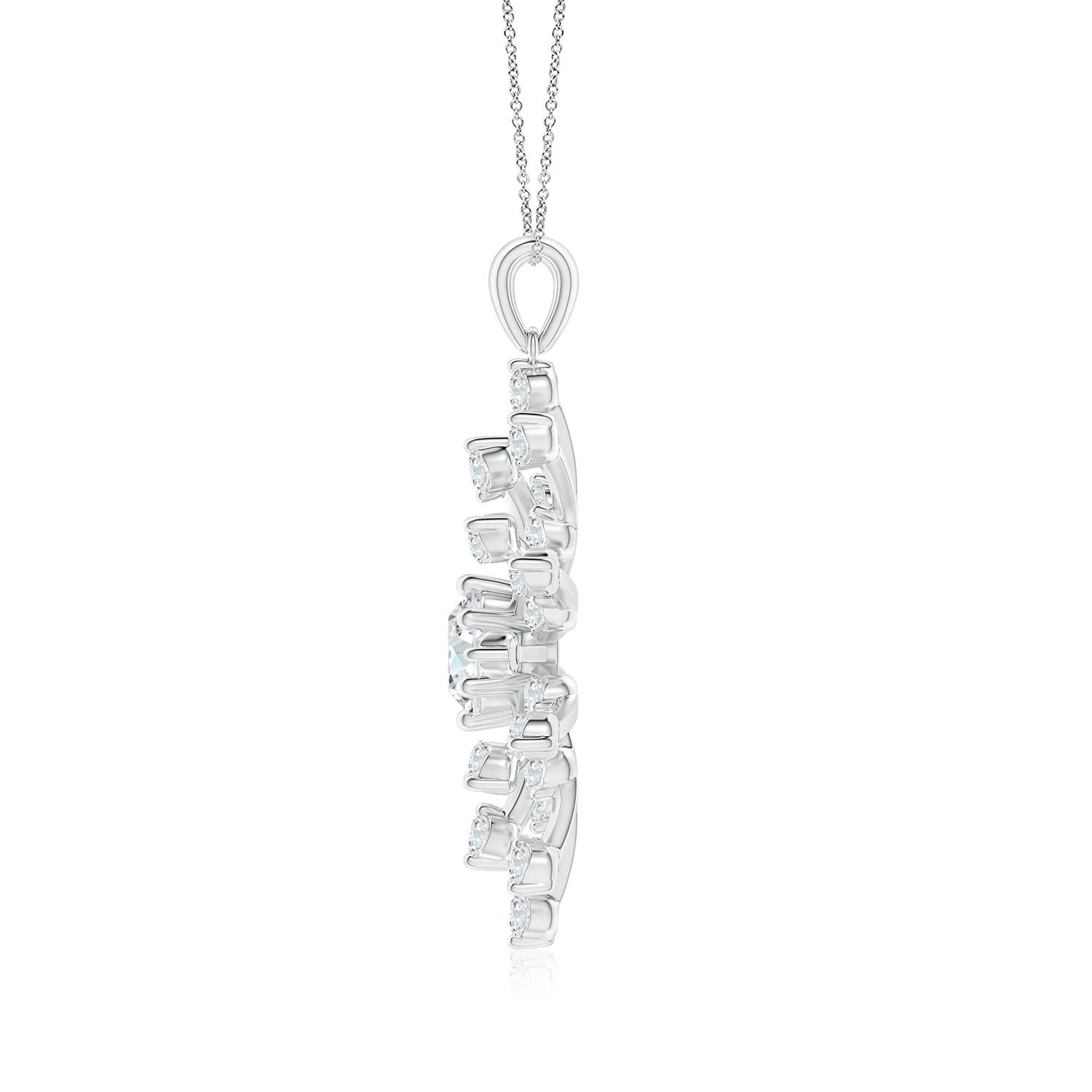 5.6mm FGVS Lab-Grown Prong-Set Diamond Sunburst Pendant in P950 Platinum