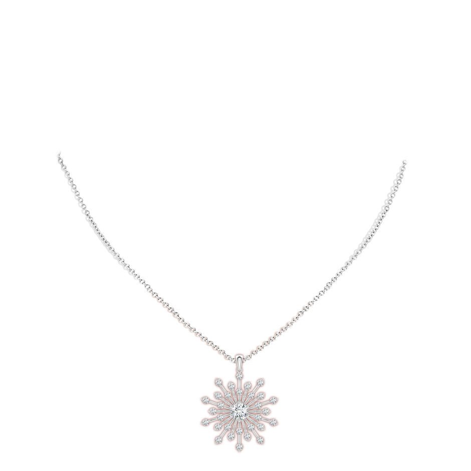 5.6mm FGVS Lab-Grown Prong-Set Diamond Sunburst Pendant in P950 Platinum pen
