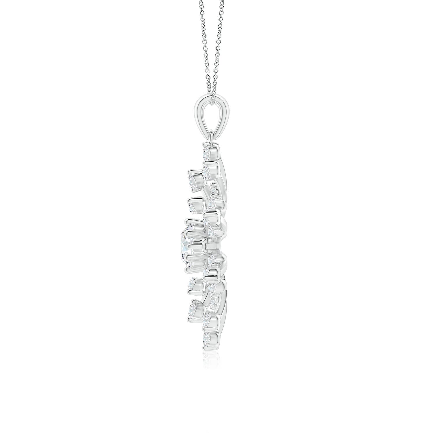 5mm FGVS Lab-Grown Prong-Set Diamond Sunburst Pendant in P950 Platinum