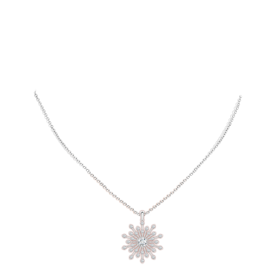 5mm FGVS Lab-Grown Prong-Set Diamond Sunburst Pendant in P950 Platinum pen