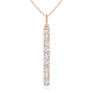 3.1mm FGVS Lab-Grown Prong-Set Diamond Vertical Bar Pendant in 9K Rose Gold