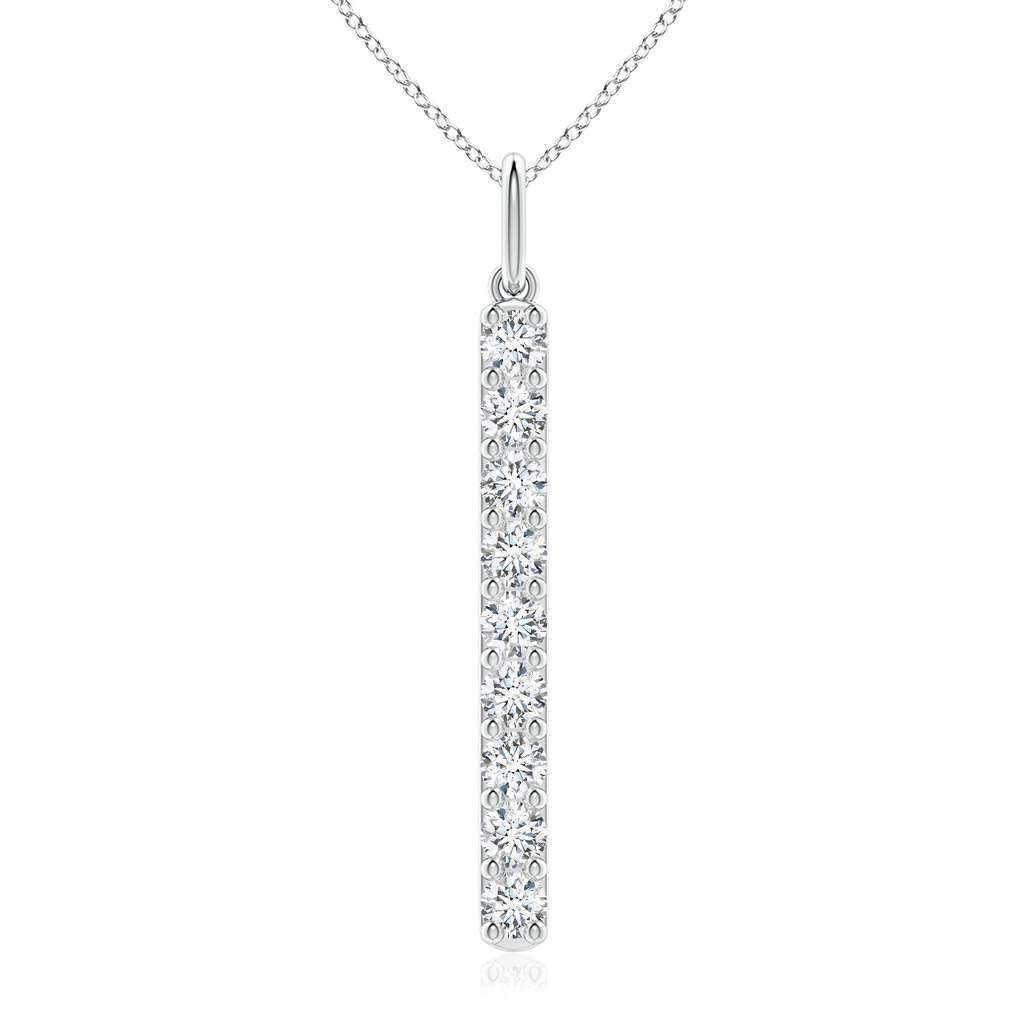 3.1mm FGVS Lab-Grown Prong-Set Diamond Vertical Bar Pendant in White Gold