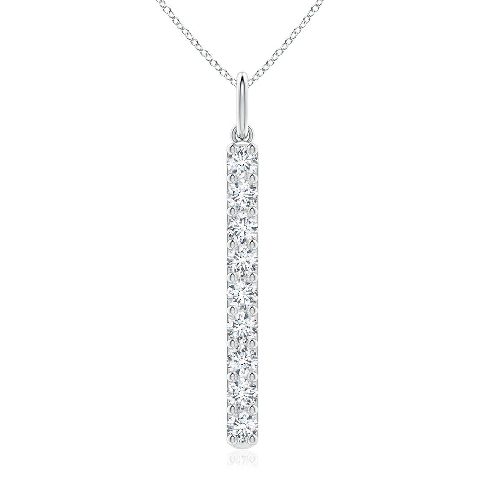 3.1mm FGVS Lab-Grown Prong-Set Diamond Vertical Bar Pendant in White Gold 