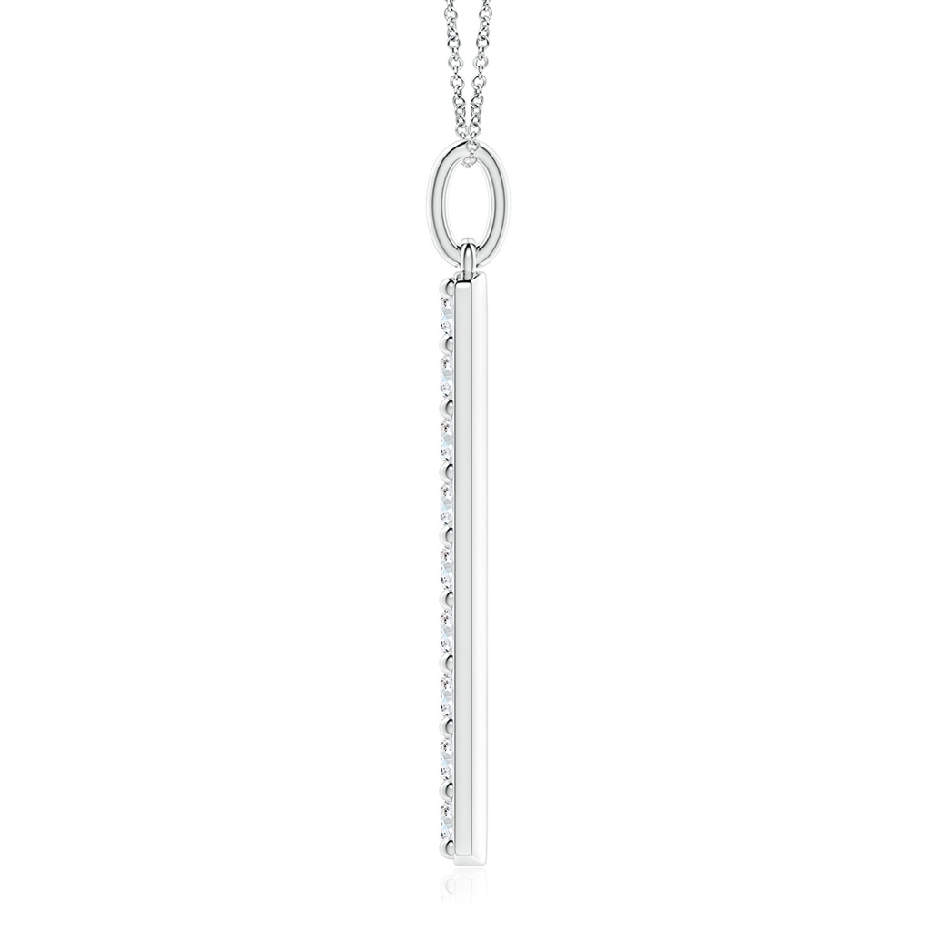 3.1mm FGVS Lab-Grown Prong-Set Diamond Vertical Bar Pendant in White Gold - side 199