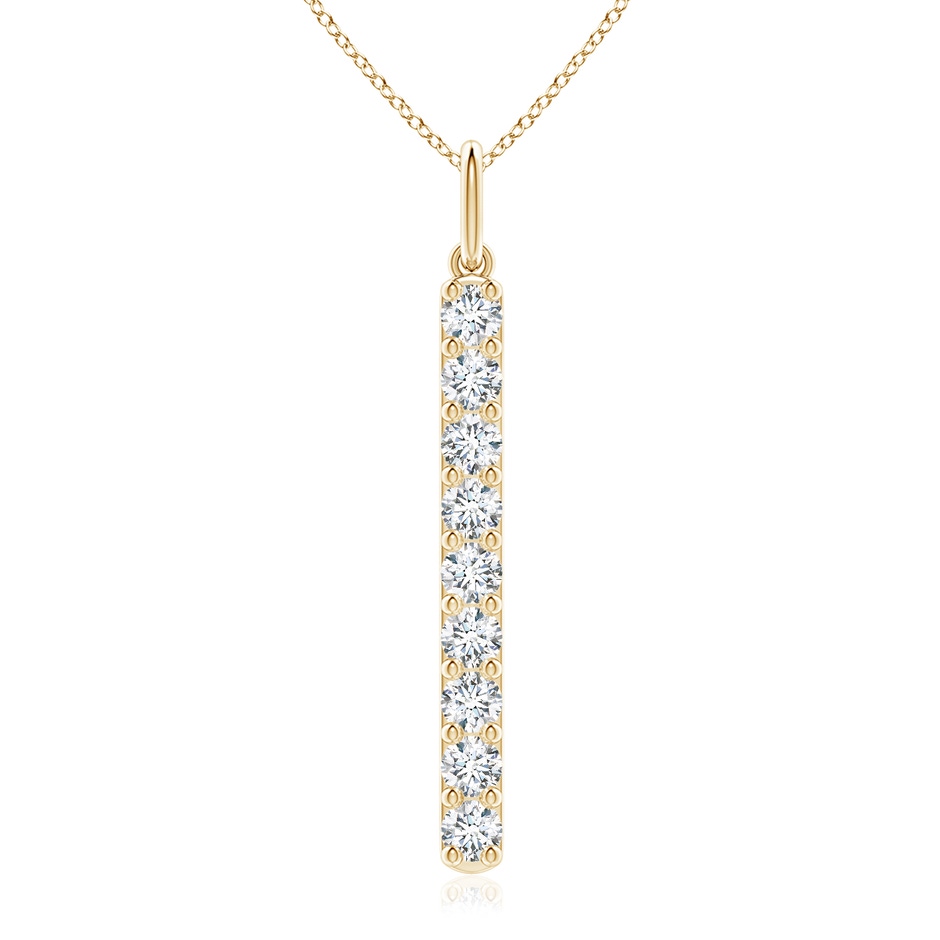 3.1mm FGVS Lab-Grown Prong-Set Diamond Vertical Bar Pendant in Yellow Gold 