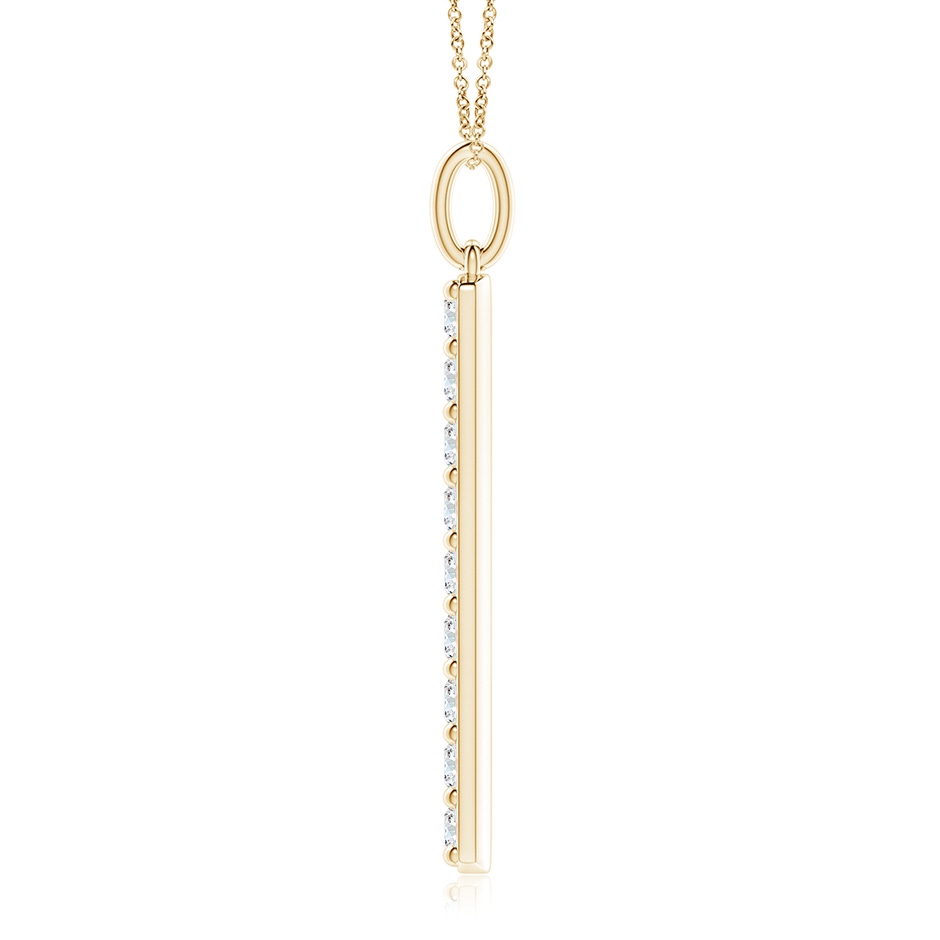 3.1mm FGVS Lab-Grown Prong-Set Diamond Vertical Bar Pendant in Yellow Gold side 199