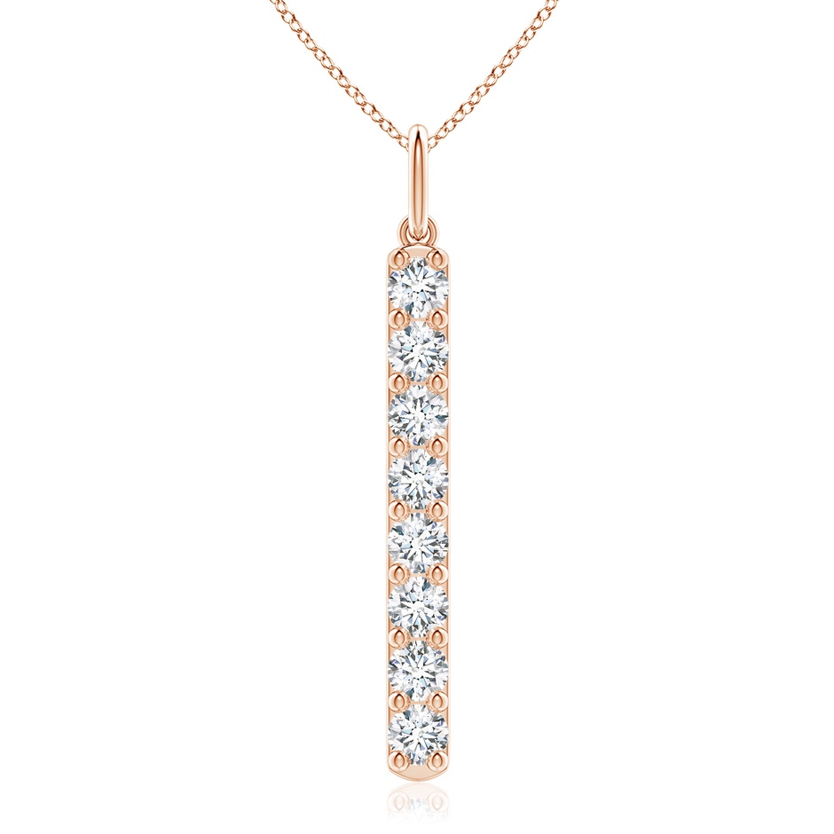 3.75mm FGVS Lab-Grown Prong-Set Diamond Vertical Bar Pendant in 18K Rose Gold 