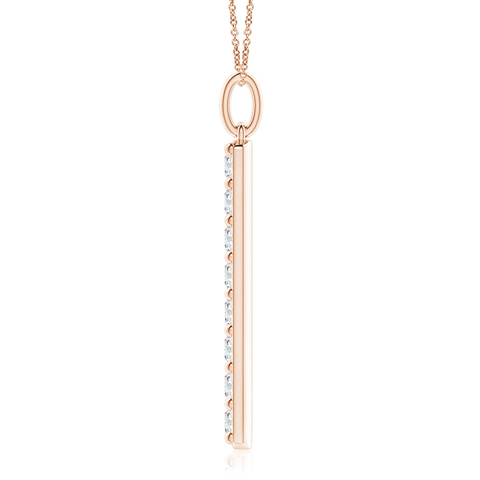 3.75mm FGVS Lab-Grown Prong-Set Diamond Vertical Bar Pendant in Rose Gold side 199