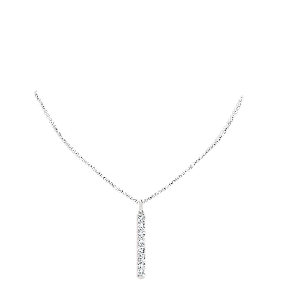 3.75mm FGVS Lab-Grown Prong-Set Diamond Vertical Bar Pendant in White Gold pen