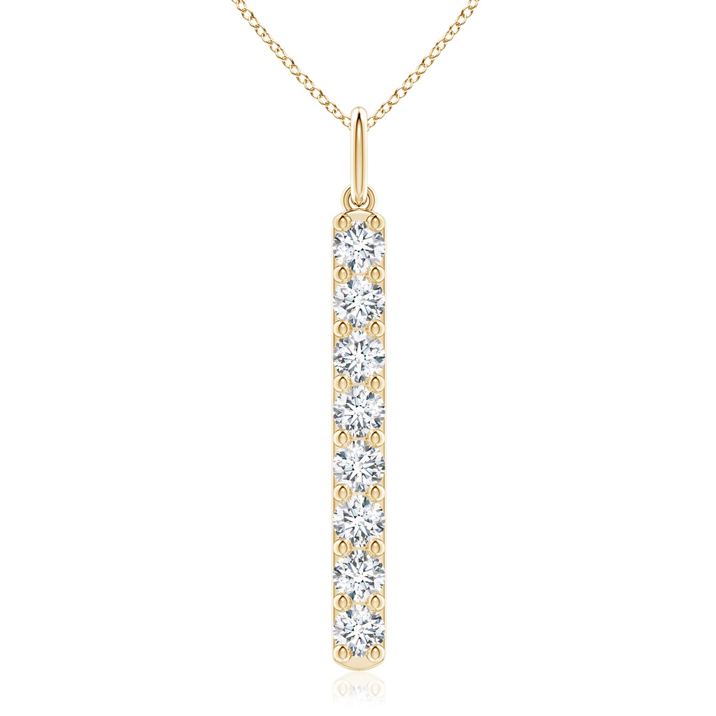 3.75mm FGVS Lab-Grown Prong-Set Diamond Vertical Bar Pendant in Yellow Gold