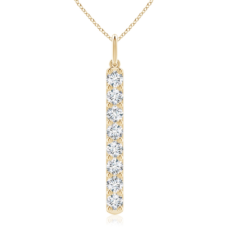 3.75mm FGVS Lab-Grown Prong-Set Diamond Vertical Bar Pendant in Yellow Gold 