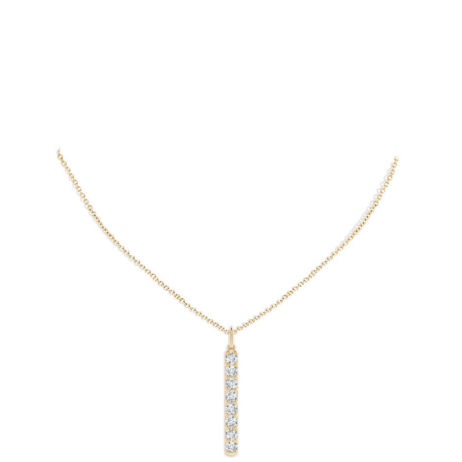 3.75mm FGVS Lab-Grown Prong-Set Diamond Vertical Bar Pendant in Yellow Gold pen