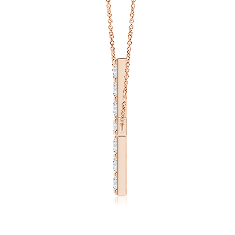 3.2mm FGVS Lab-Grown Prong-Set Diamond Horizontal Cross Pendant in 18K Rose Gold side 199