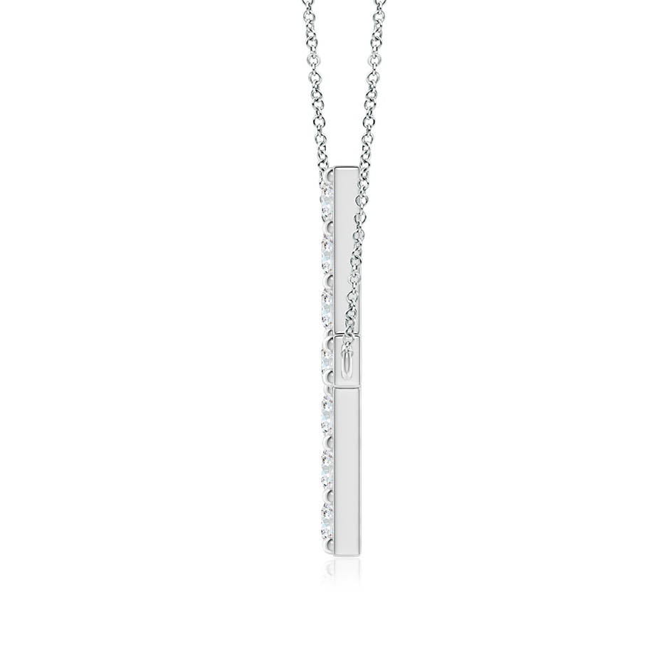 3.2mm FGVS Lab-Grown Prong-Set Diamond Horizontal Cross Pendant in 18K White Gold side 199