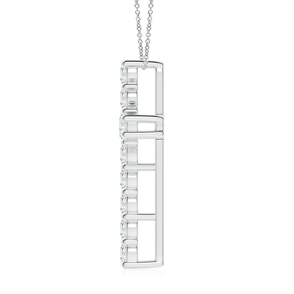 3.4mm FGVS Lab-Grown Classic Shared Prong-Set Diamond Cross Pendant in 18K White Gold side 199