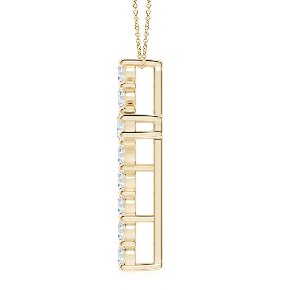 3.8mm FGVS Lab-Grown Classic Shared Prong-Set Diamond Cross Pendant in 18K Yellow Gold side 199