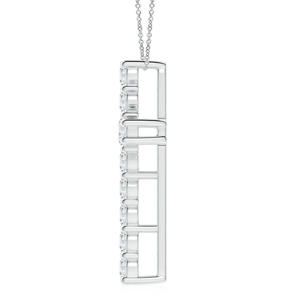 4.2mm FGVS Lab-Grown Classic Shared Prong-Set Diamond Cross Pendant in White Gold - side 199