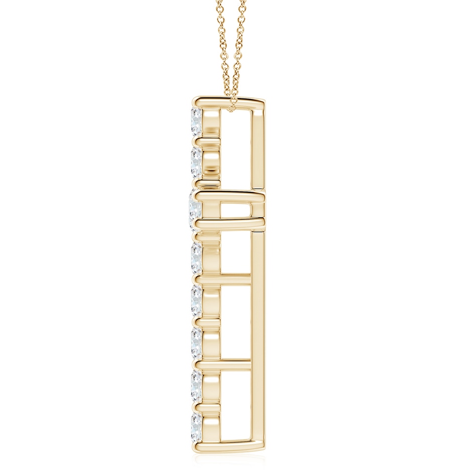 4.2mm FGVS Lab-Grown Classic Shared Prong-Set Diamond Cross Pendant in Yellow Gold side 199