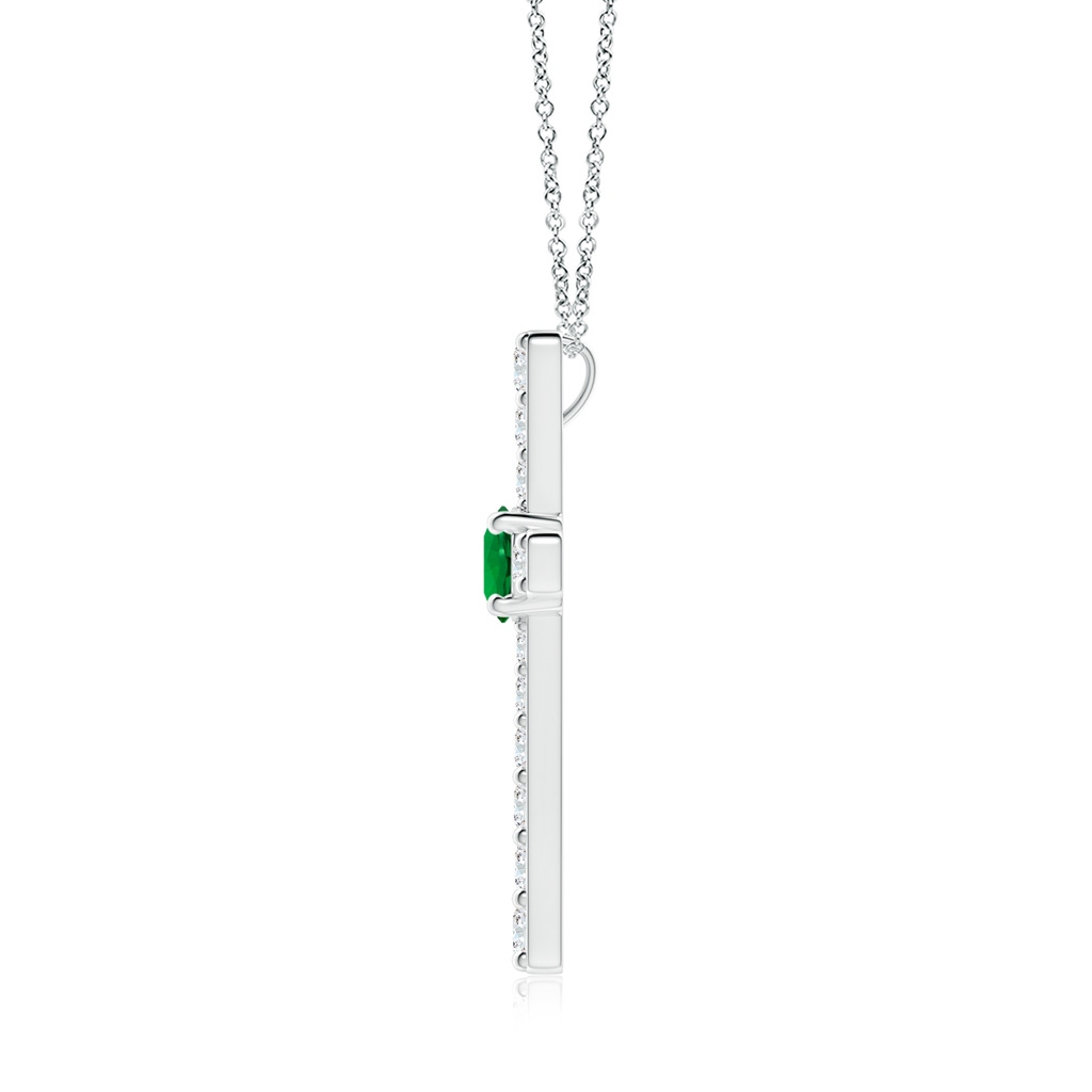 6mm Labgrown Lab-Grown Emerald and Lab Diamond Cross Pendant in P950 Platinum - side 199