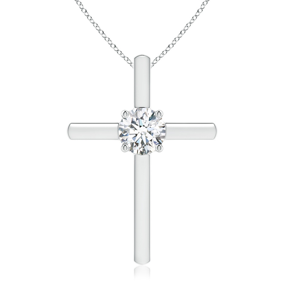 5.9mm FGVS Lab-Grown Diamond Solitaire Cross Pendant in White Gold 