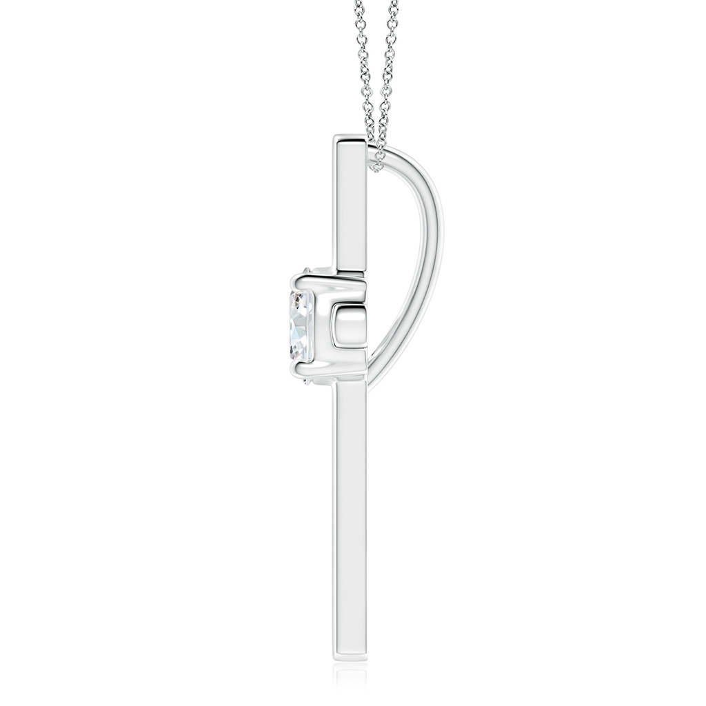 6.4mm FGVS Lab-Grown Diamond Solitaire Cross Pendant in White Gold - side 199