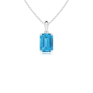 7x5mm Labgrown Emerald-Cut Lab-Grown Fancy Intense Blue Diamond Solitaire Pendant in P950 Platinum