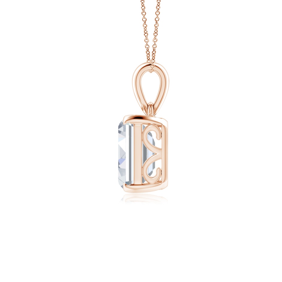 10x7.5mm FGVS Lab-Grown Emerald-Cut Diamond Solitaire Pendant in Rose Gold side 199