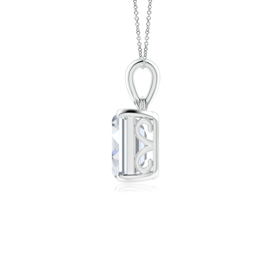 10x7.5mm FGVS Lab-Grown Emerald-Cut Diamond Solitaire Pendant in White Gold Side 199