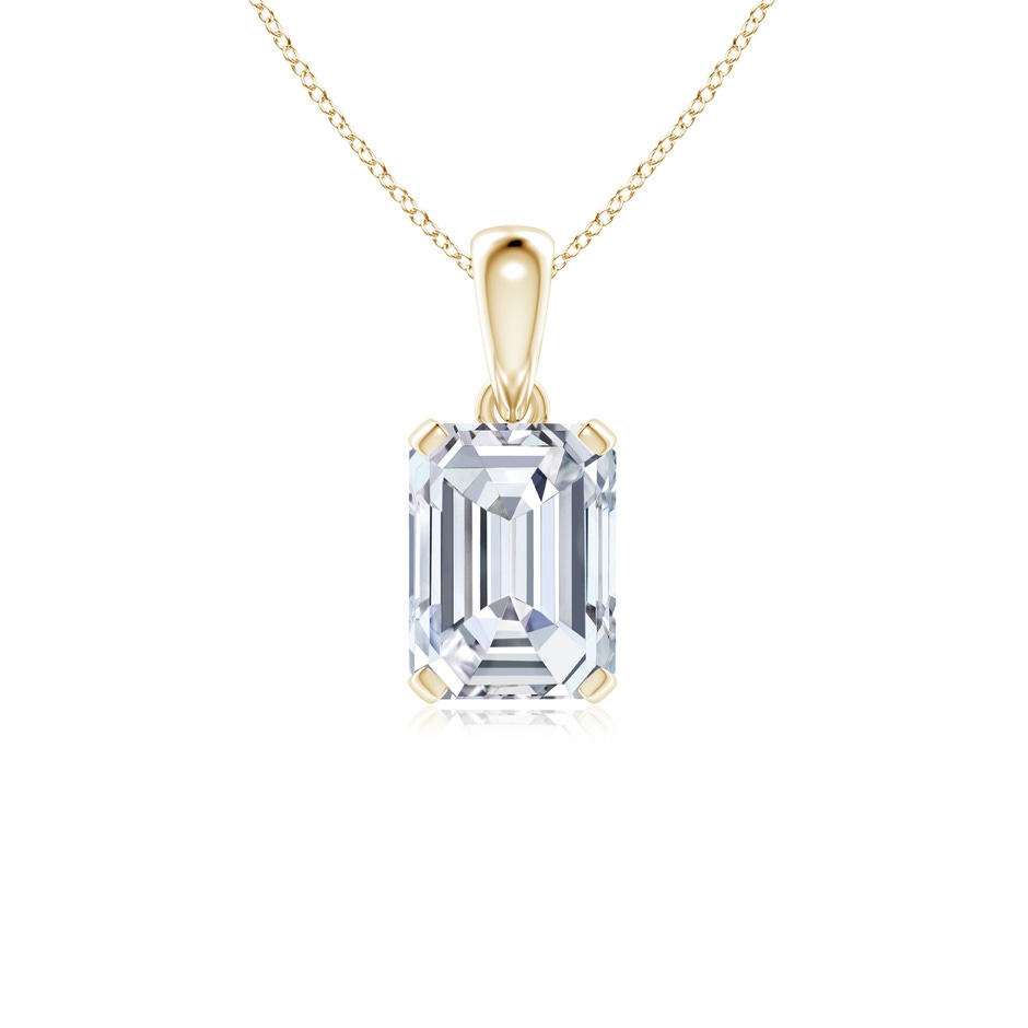 10x7.5mm FGVS Lab-Grown Emerald-Cut Diamond Solitaire Pendant in Yellow Gold 