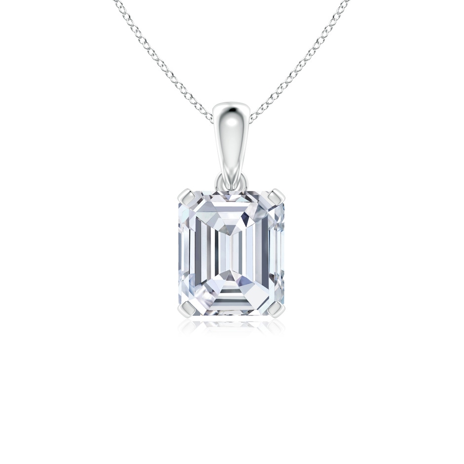 10x8.5mm FGVS Lab-Grown Emerald-Cut Diamond Solitaire Pendant in P950 Platinum 