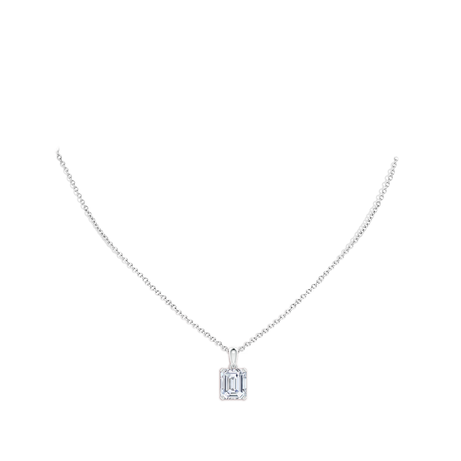 10x8.5mm FGVS Lab-Grown Emerald-Cut Diamond Solitaire Pendant in P950 Platinum pen