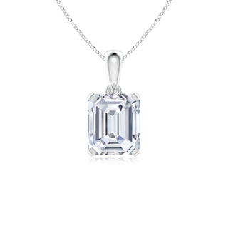 10x8.5mm FGVS Lab-Grown Emerald-Cut Diamond Solitaire Pendant in S999 Silver